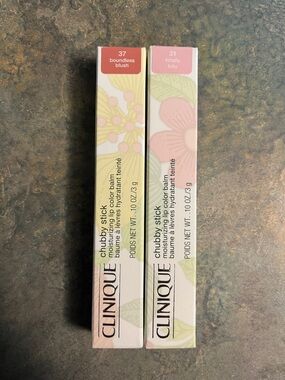 Clinique Chubby Stick Balm - Boundless Blush & Totally Tutu (nude pink shades)